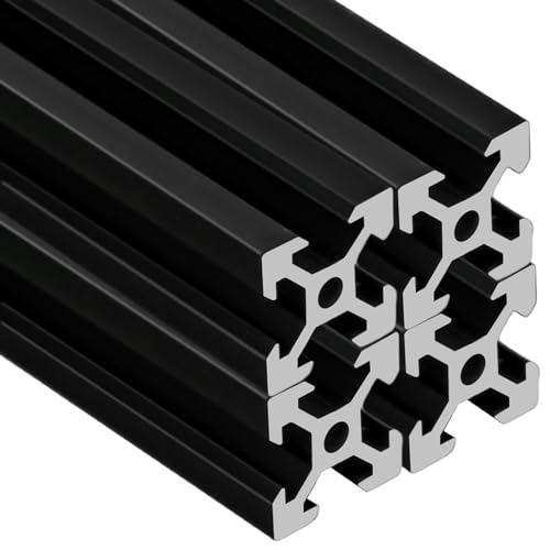 4 rieles lineales de extrusion de perfil de aluminio negro anodizado estandar europeo 2020 V para impresora 3D y maquina CNC