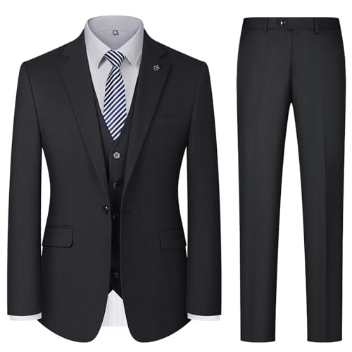 [JIMYXGOL] スーツ 3点セット メンズ 結婚式 スーツ上下セットアップ 礼服 フォーマル メンズ 細身 洗える ストレッチ スリムフィット ビジネス会議・パーティー・冠婚葬祭・おしゃれ・卒業式・就職 春秋冬