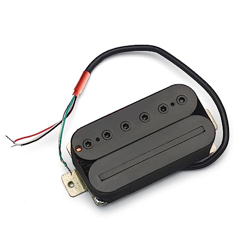 MAXCHEER Guitar Alnico 2 Neck Electric Guitar Humbucker Blade/Hex Screw Adjusting Dual Coil Guitar Pickup with 4 Conduct Cable/Coil Splitting Black (Neck Pickup)