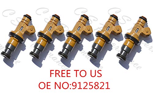 5pcs Fuel Injector Set 9125821 Fits 1999-2000 for VOLVO S70 V70 2.3L 2.4L l5 GAS FJ969