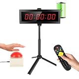 Mvellir Gym Timer, Countdown Timer mit Start/Stopp-Taste, Fernbedienung und Ständer, LED Fitness Timer mit Stoppuhr-/Countdown-/Up-Funktionen, Wiederaufladbarer 2000-mAh-Akku, 12/24H Digitale Uhr