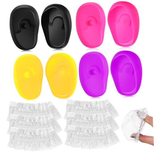 ERINGOGO 4組 シリコン製耳カバー 耐水性 可能 耳キャップ シャワーやスキンケアに 男女兼用 携帯便利