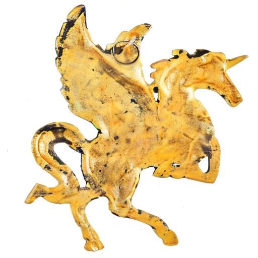 HHI Aluminium Animal Feng Shui Flying Horse Showpiece for Wall Hanging Decor Office Decoration and Gifts,Home Decorative Items, Gold, Pack of 1