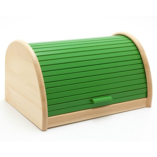 HolzFee BK-BR Buche Brot-Kasten 39 cm Holz Brotbox Rollkasten Cover