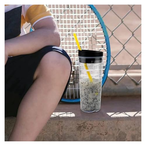 2 Piezas vaso de 16 OZ con cuatro tapas para licuadora miniatura 6