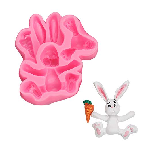 image for DaPlug Easter Bunny Silicone Mold Fondant Rabbit Mold BPA Free and Non