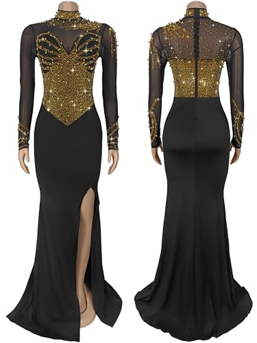 Image of Figdaw Rhinestone Embellished Formal Gowns and Evening Dresses for Women 2026
