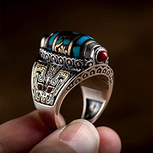 S925 Sterling Silver Rotating Rings For Women/Man Buddhist Tibetan
