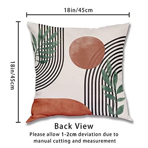 Dzglobal Mid Century Modern Throw Pillows Covers Abstract Boho Pillow Covers Geometric Minimalist Decorative Pillowcase 18X18 Set Of 4 For Couch Home Sofa Bedroom #TOP1