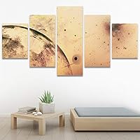 SIGNWIN 5 Panel Canvas Wall Art Modern Art Astronomy & Space Cosmic Decorative Elements Dramatic Multicolor Photography for Home Decorations Ready to Hang - 60