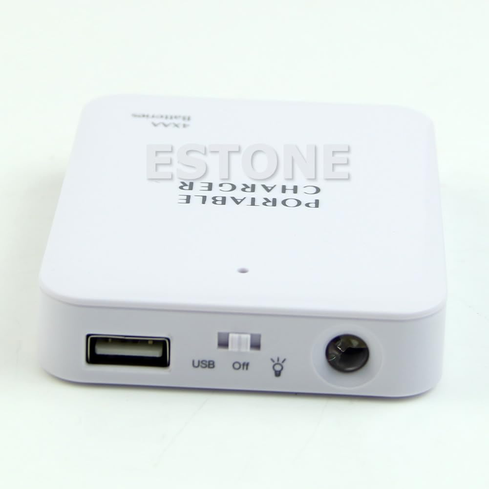 Caricabatterie Portatile USB A 4 Pile AA – Power Bank Di Emergenza Per Smartphone, Lettori MP3, E Dispositivi USB