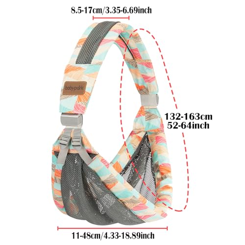 IULONEE Portable Breathable Baby Sling 3D Mesh Fabric Wrap Baby Carrier Adjustable Sling Easy Toddler Carrier Comfortable Baby Wrap Carrier Baby Carrier Wrap for Newborn Up to 3-36 Months (Colorful) - Image 2