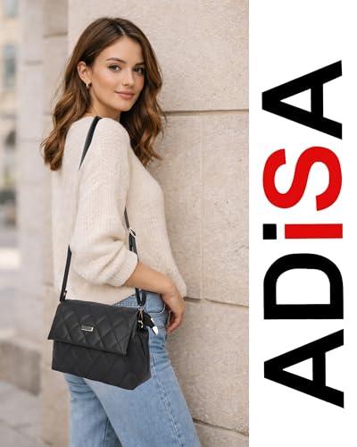 Image of ADISA Women's Girls Quilted Cross Body Sling Bag with Height Adjustable Belt (SL5169)