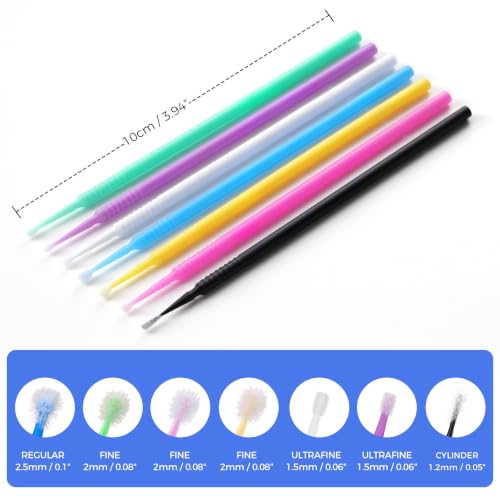 Image of JMU 400pcs Dental Micro Applicators Brushes, Cylinder 1.2mm, Black