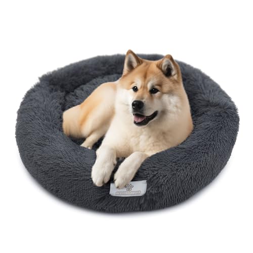 Hundebett Groß In Dunkelgrau – Weiches Plüschbett Für Große Hunde, Waschbar, Rutschfest & Orthopädisch