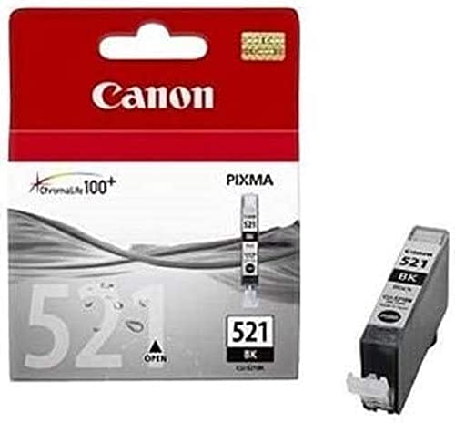 Ottimi risultati di stampa Canon Cli-521 Bk Serbatoio Inchiostro, Nero, Blister Security