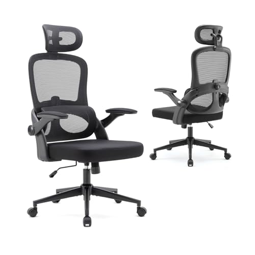 SIHOO M102C Ergonomic Mesh Office Chair, High Back desk chair with 3D Armrests, Up&Down Lumbar Support, Swivel Computer Task Chair, Black