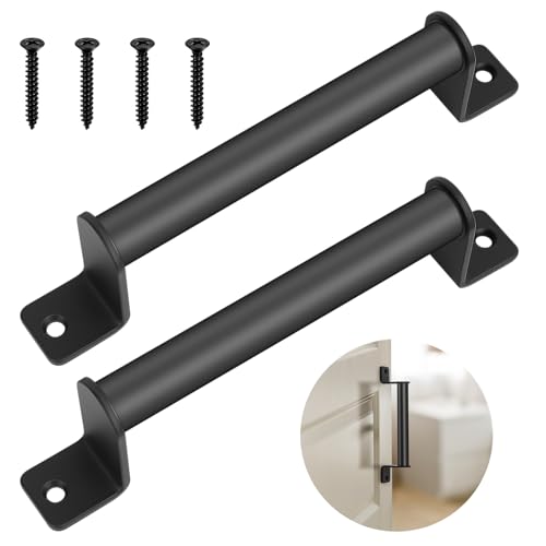 QJKEJI 2 Pcs Black Door Handles, Gate Handles for Wooden Gates, Black Sliding Barn Shed Door Pull Handle Hardware for Sheds Garden Gate Cabinet Doors Grab Handle, with Screws QJKEJI 2 Pcs Black Door Handles, Gate Handles for Wooden Gates, Black Sliding Barn Shed Door Pull Handle Hardware for Sheds Garden Gate Cabinet Doors Grab Handle, with Screws
