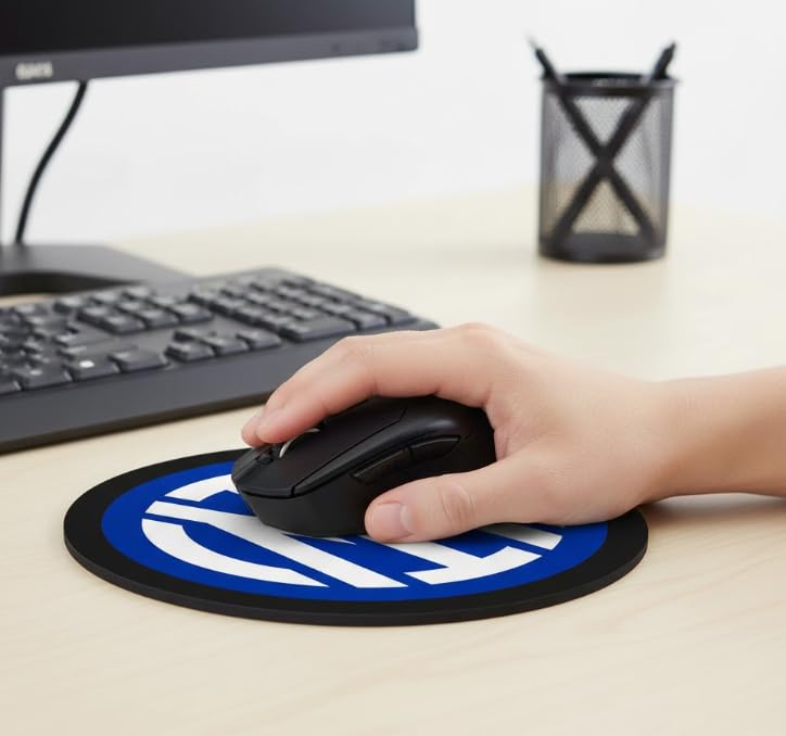 Armanza Tappetino per mouse rotondo per computer con design, tappetino per mouse piccolo, tappetino per mouse da ufficio impermeabile, foglie tropicali verdi