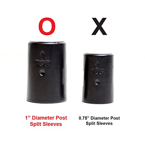 Apollo Hardware Shelf Clips/Split Sleeves, Black, 2 Pack / 8 Pair (1" Diameter Post Size) #TOP3