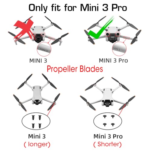 Image of Verilux Mini 3 Pro Propeller for DJI, 8pcs Propeller Blades Replacement for DJI Mini 3 Pro, Ultral Lightweight Silent Flight Propeller Set with Screwdriver 12 Screws Low Noise Replacement Drone Wings