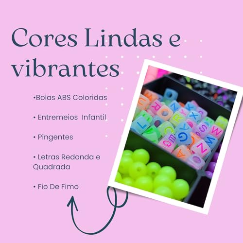 Kit Miçangas Brinquedo Meninas Presente Férias Natal Para Fazer Pulseiras e Colares 5000 Peças Infan