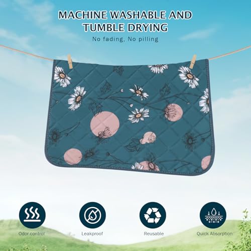 Image of IEUUMLER Washable Pee Pads for Dogs, 2 Pack Non-Slip & Waterproof Pack Whelping Pad, Reusable Washable Puppy Potty Training Pad with Fast Absorbent for Playpen EU007 (Navy Blue Daisy, 36 inchX41 inch-2pcs)