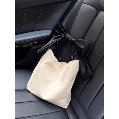 Bow Purse Mini Tote Bag with Large Bowknots Canvas Handle Bow Shoulder Bag Elegant Trendy Handbag Gifts Women4