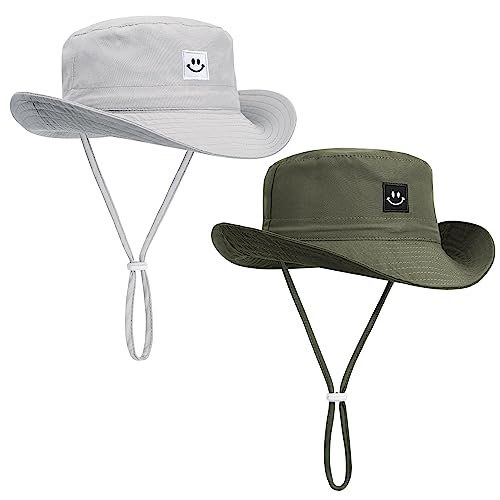 Image of Baby Sun Hat, Newborn Toddler Foldable Beach Hat UPF 50+ Sun Protection Bucket Hat for Boys Girls Adjustable Cap (0-6 Months)