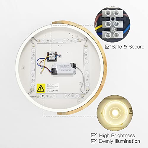 Kambo Plafoniere LED a Soffitto Moderni Bianca 24W...