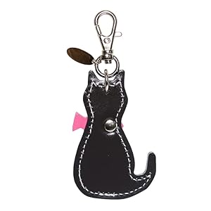 Amazon.co.jp: [Happy] お座りねこ＆お魚チャーム 牛本革 ライン