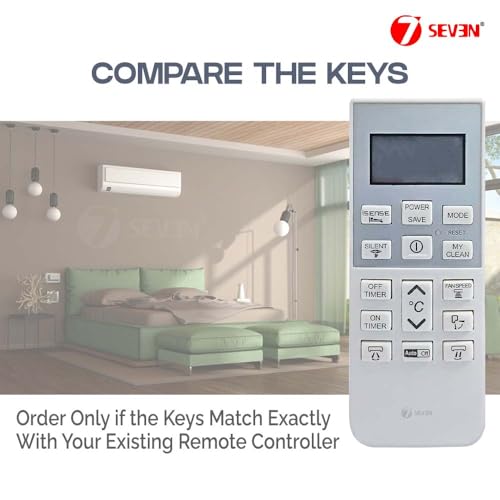 Image of 7SEVEN Compatible with Hitachi AC Remote Control 168A Model Suitable for 1 1.5 2 Ton Spilt and Window Air Conditioner - Match Keys Exactly Existing Remote Controller Use New AAA Alkaline Battery