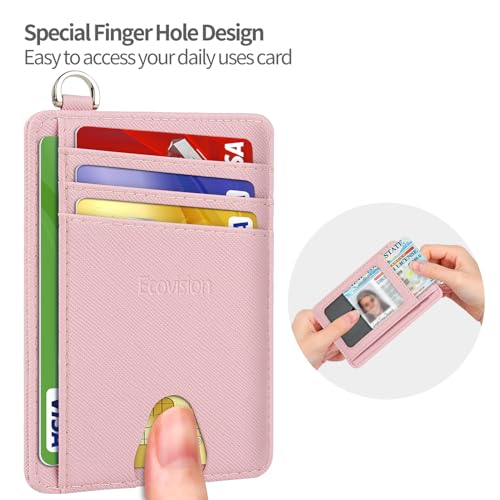 Image of Slim Minimalist Front Pocket Wallet, RFID Blocking Credit Card Holder Wallet with Detachable D-Shackle for Men Women