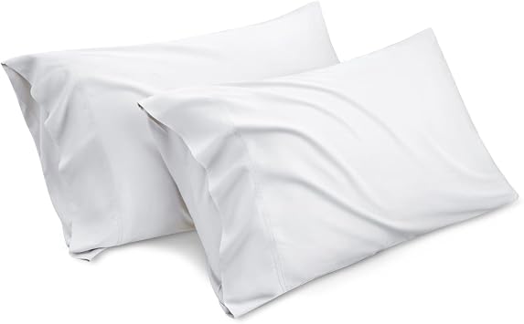 100% Egyptian Cotton 1000 Thread Count Ultra Soft Pillow Case Set Durable and Silky Soft Queen Size Pillowcase White