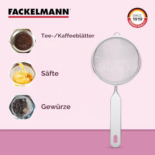 Fackelmann Sieb Ø 7 cm, Küchensieb aus Edelstahl, feinmaschiger Seiher mit Griffeinlage aus Kunststoff (Farbe: Weiß/Silber), Menge: 1 Stück – Ansicht 6