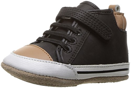 Robeez Baby-Boy's High Top Sneaker, Brandon Black, 12-18 Months M US Infant