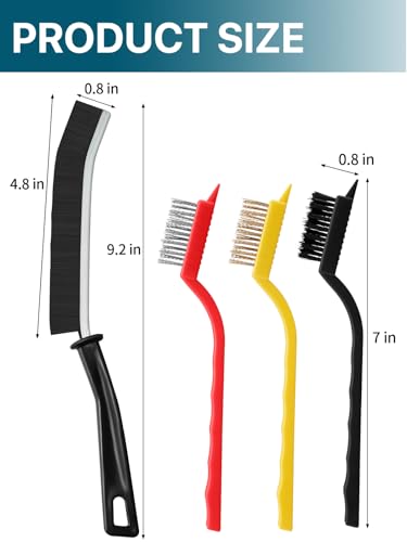 Image of 5Pcs Hard Bristle Crevice Cleaning Brushes,13″ / 9.2″ Crevice Cleaning Brushes for Household Use，Designed for Cleaning Narrow Spaces, Baseboard, Faucets, Grout Cleaner Brush. KOSPRIE