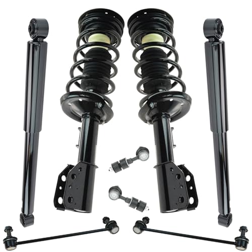 Image of TRQ Front and Rear Suspension Kit Complete Strut & Coil Spring Assembly Shock Absorber Sway Bar Stabilizer Link Compatible with 2002-2007 Saturn Vue