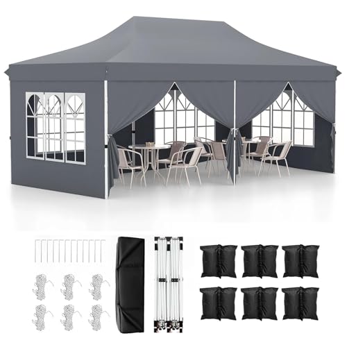Gazebo pop up, UPF50+, impermeabile, con borsa per il trasporto, riparo da esterno regolabile in altezza per giardino, patio, feste in spiaggia