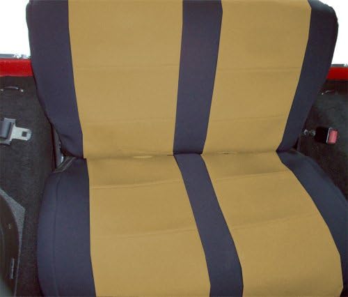 Coverking Custom Fit Seat Cover for Jeep Wrangler TJ 2-Door - (Neoprene, Black/Tan)