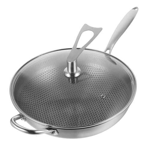 Wok de acero inoxidable con tapa y superficie antiadherente miniatura 1