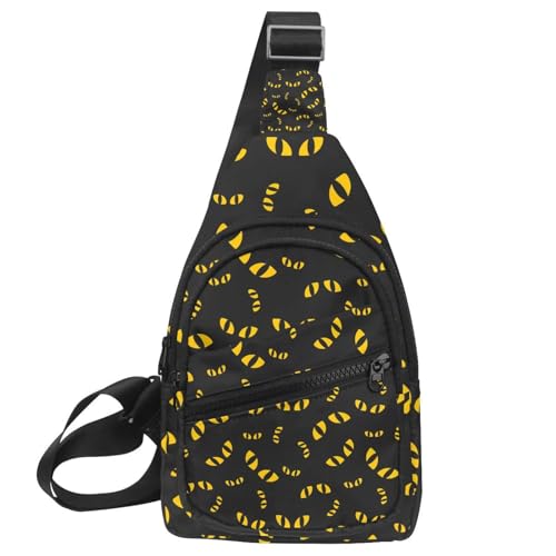 Mochila cruzada con diseño de ojos de gato y correa ajustable para mayor comodidad