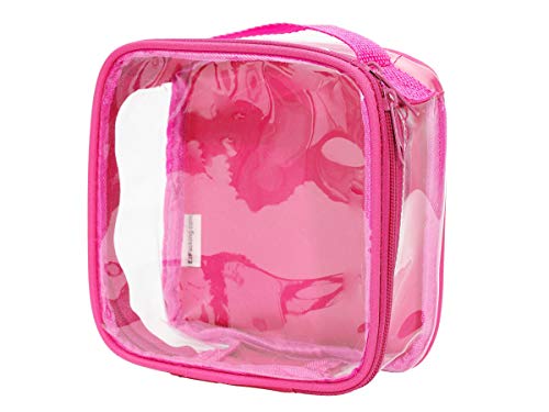 Clear Tsa Approved 3-1-1 Travel Toiletry Bag For Carry On / Quart Size Transparent Liquids Pouch For Airport Security & Carry On / Reusable See Through Vinyl & Pvc Plastic Organizer For Men And Women (Pink) #TOP8