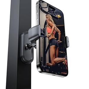 BOOMVATO Gym Magnetic Phone Holder – 360 Adjustable, Portable Magnet Phone Holder for Gym Workout Record, Gym Accessories Essentials Fitness Gifts for Women Men, Compatible with iPhone 16/15/14/13/12