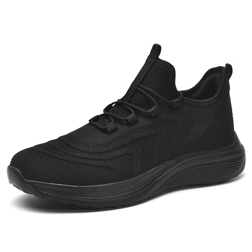 Littleplum Sneaker Laufschuhe Herren Damen Sportschuhe Straßenlaufschuhe Atmungsaktiv Leichte Joggingschuhe Fitness Turnschuhe,S Schwarz,38 EU