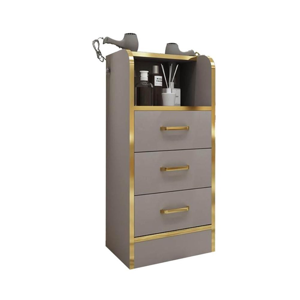 JKJZSALJ Salon Stations Storage Cabinet Barber Stations Storage Cabinet Salon Station Cart For Hair Stylist With Tool Drawers For Barber Shops,Grey,35x30x80cm