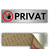 LEIASA | Schild Privat - 5 x 18 cm - Stärke 0,8 mm - Aluminium - Selbstklebende Platte - Privatbereich - Kein Zutritt - (Privat 2)