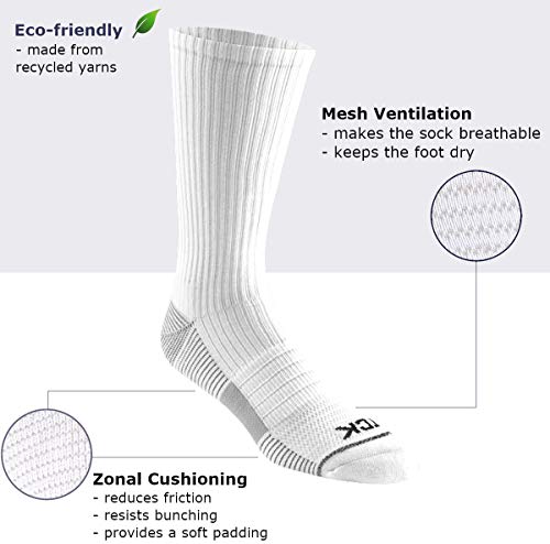 TCK Basketball Socks for Men or Women 9-11, 10-13, Elite Athletic Cushion Crew Socks with Arch Compression 3-pack4