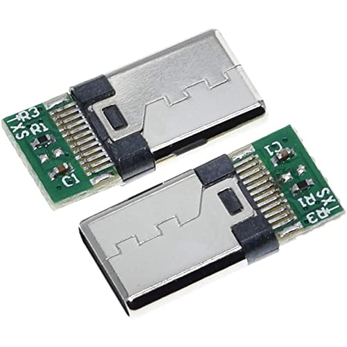 PENGLIN 10PCS USB 3.1 Type C Connector 24 Pins Male Plug Socket Receptacle Adapter to Solder Wire & Cable 24P PCB Board Support Module - Image 2