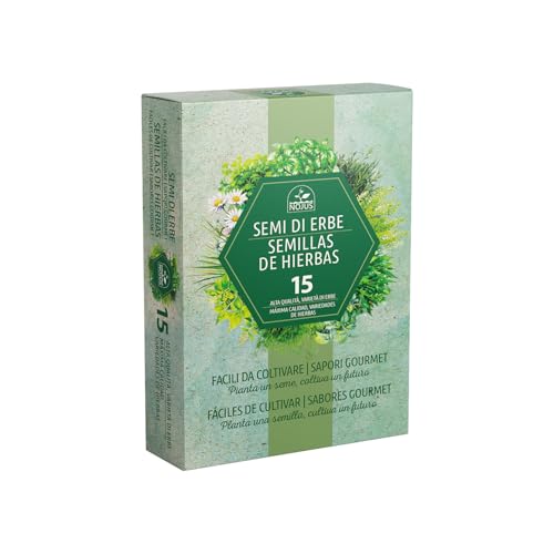 Nojus – Semillas de hierbas 15 variedades – Planta, semillas de cocina, set de plantas aromáticas para huerto y jardín